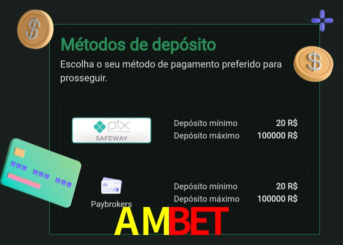 O cassino AMBETbet oferece uma grande variedade de métodos de pagamento